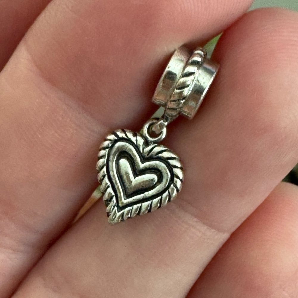 IBB Sterling Silver Heart Dangle Charm Bead